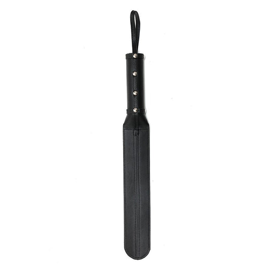 Black Thin Leather Paddle on white background. image 1