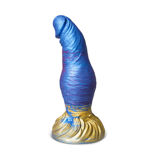Blue Dildo with Suction Cup on white background. image 1