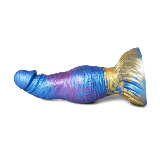 Blue Dildo with Suction Cup on white background. image 2
