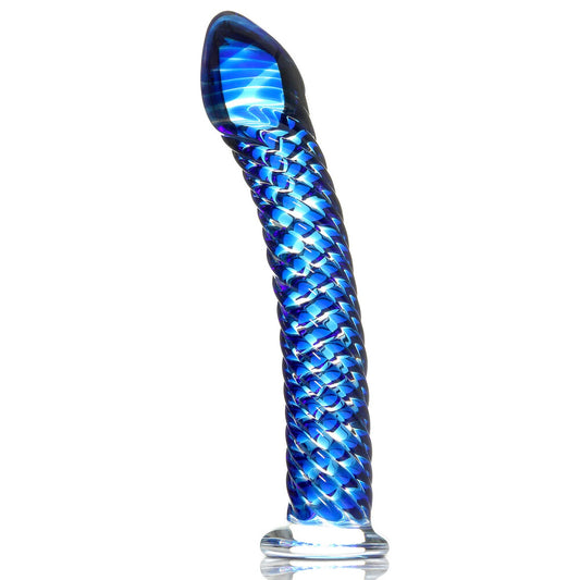 Blue Hand-Blown Glass Massager