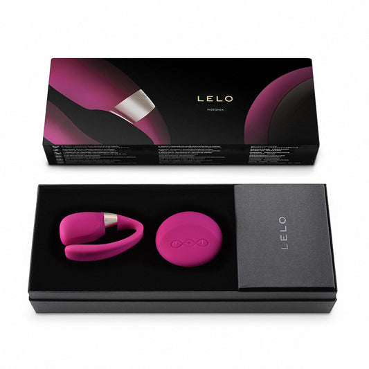 Cerise Luxury Rechargeable Massager in box  on white background. image 2
