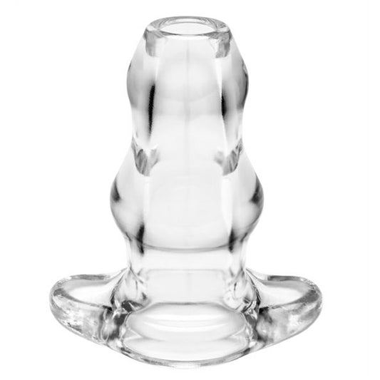 Clear Ribbed Hollow Butt Plug 6.5 inch