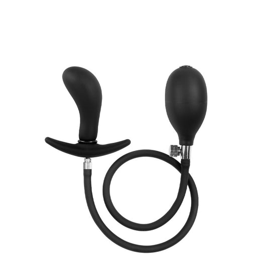 Curved Inflatable Anal Plug with Quick-Release Valve
