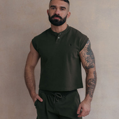 Dark Olive Union Crop Tee. Image 1