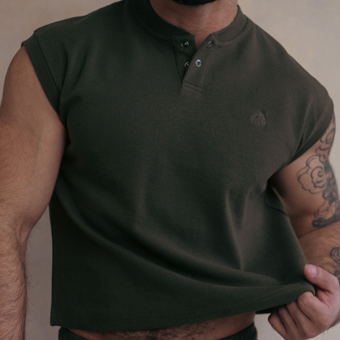 Dark Olive Union Crop Tee. Image 2