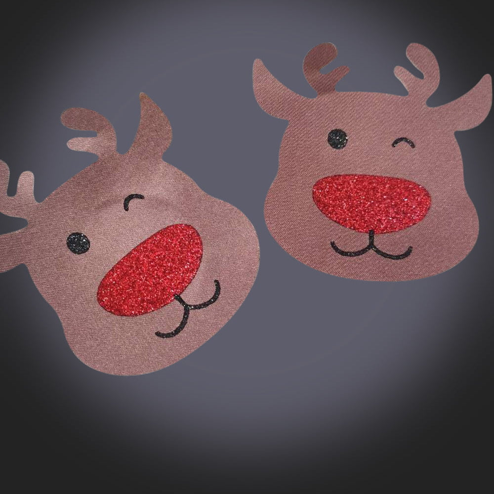 Festive Reindeer Nipple Covers. image 1