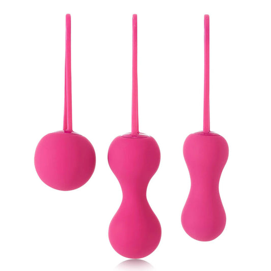 Fuchsia Kegel Balls on white background. image 1