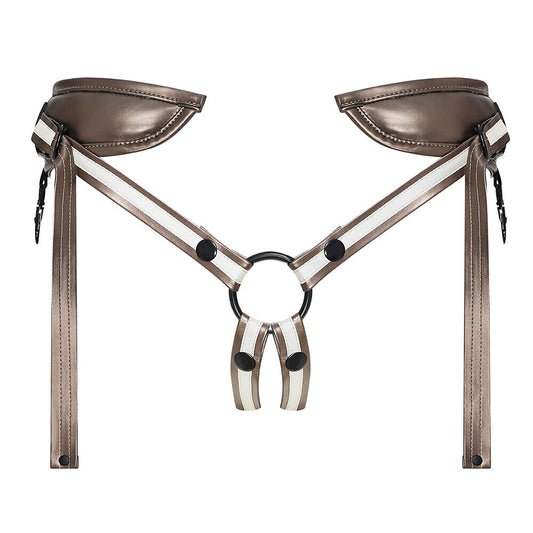Gold Leatherette Harness One Size on white background. image 1