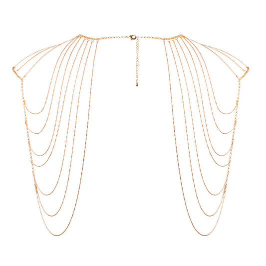 gold shoulder chains on background. image 2
