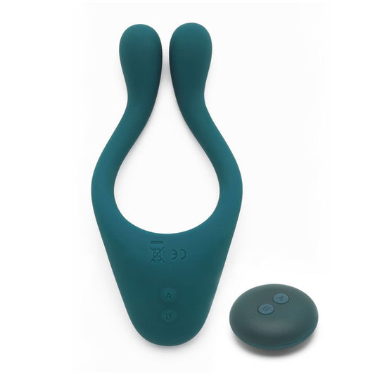 Green Remote Control Couples Massage on white background. image 1