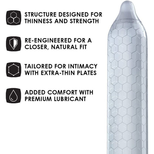 hex condoms with its benefits on white background. image 2