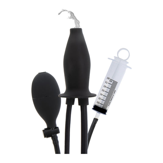 Inflatable Silicone Anal Plug with Lube Tube