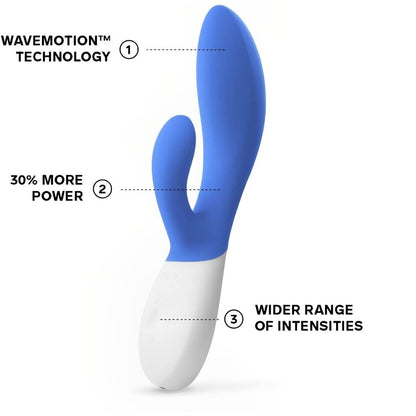 Lelo Blue Wave 2 Luxury Rechargeable Vibe features on white background. image 3