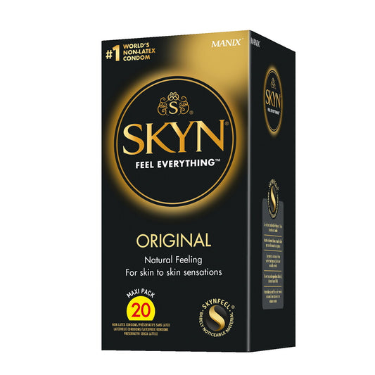 skyn original condoms in pack on white background. image 1