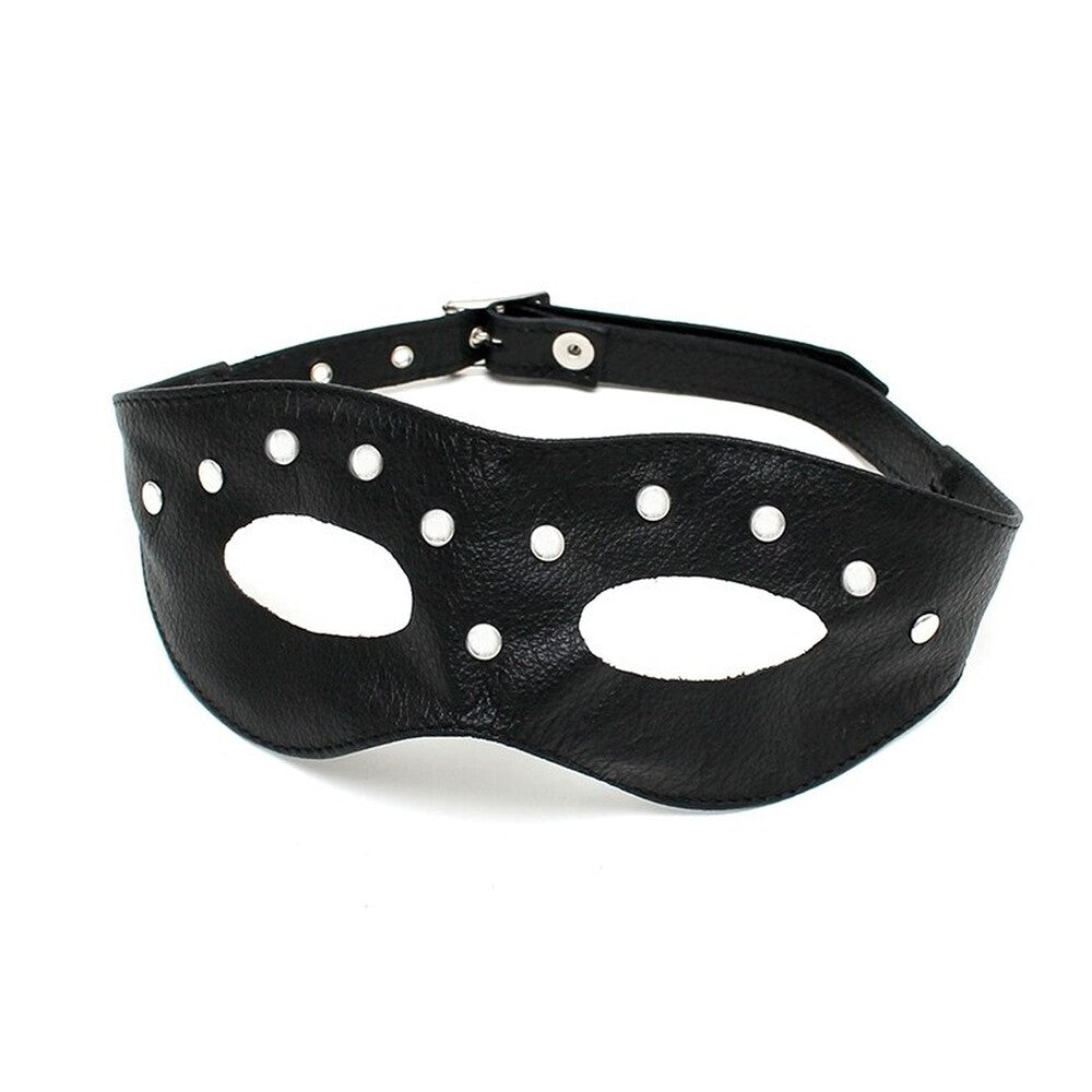 Leather Open Eye Mask With Rivets on white background. image 1