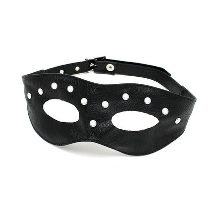 Leather Open Eye Mask With Rivets on white background. image 1