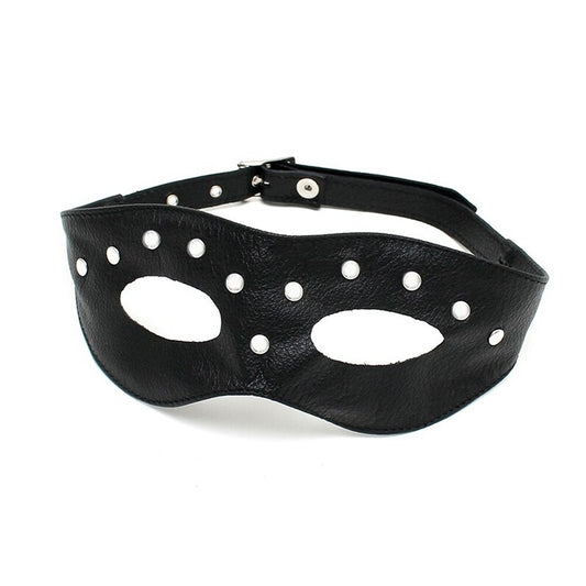 Leather Open Eye Mask With Rivets on white background. image 1