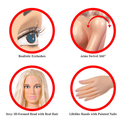 LifeSize Love Doll features on white background. image 2