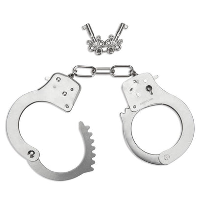 Metal Bondage Handcuffs on white background. image 2