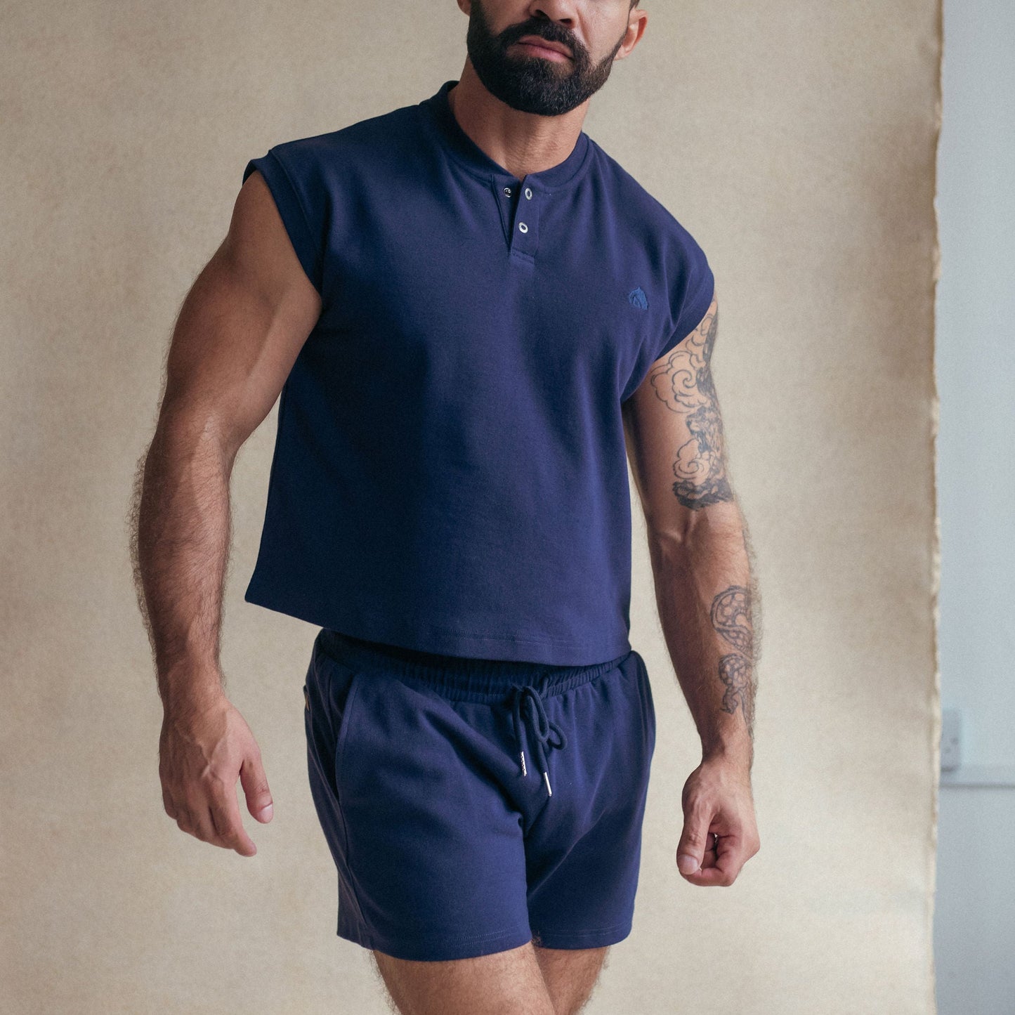Navy Union Crop Tee. Image 1