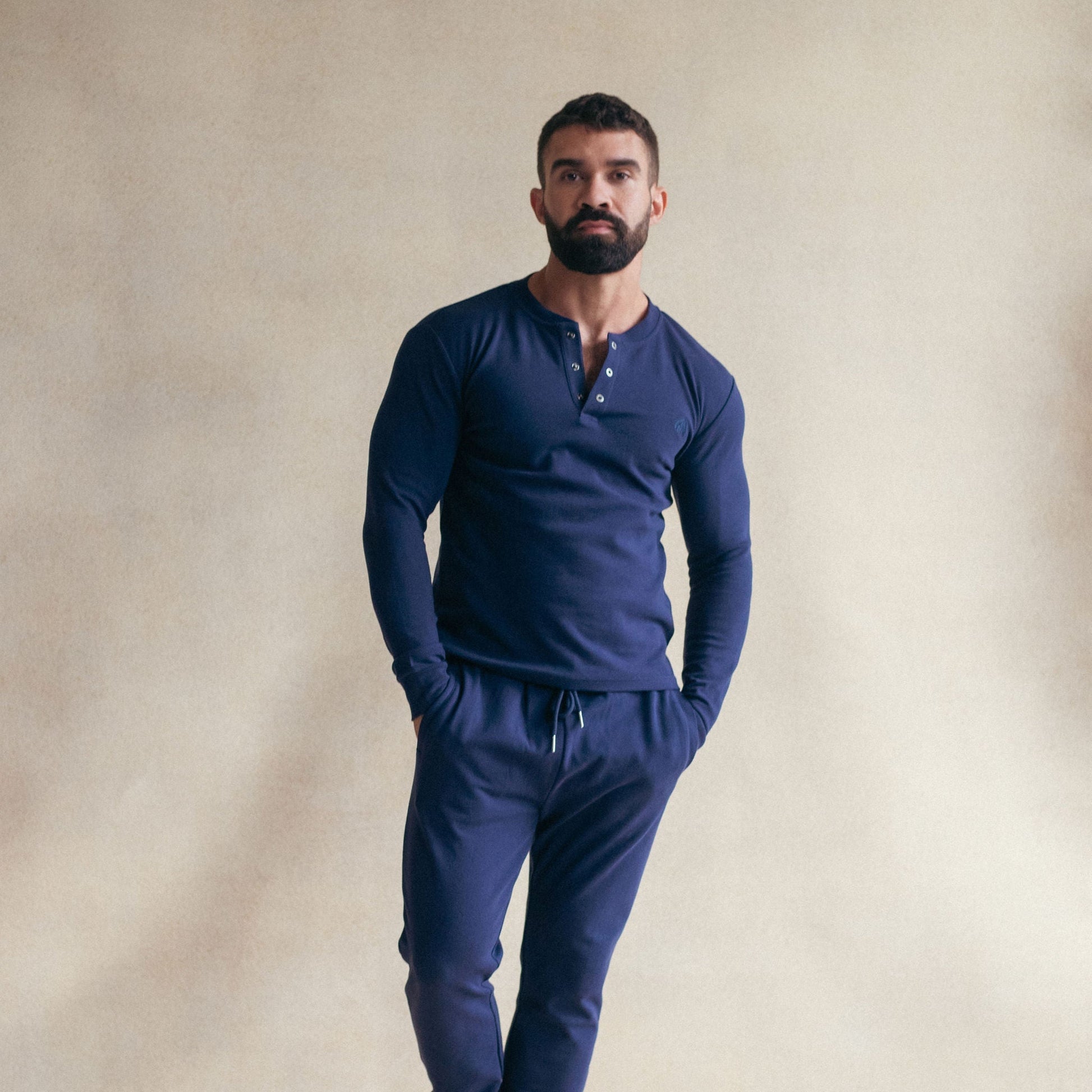 Navy Union Long Sleeve Tee. Image 1