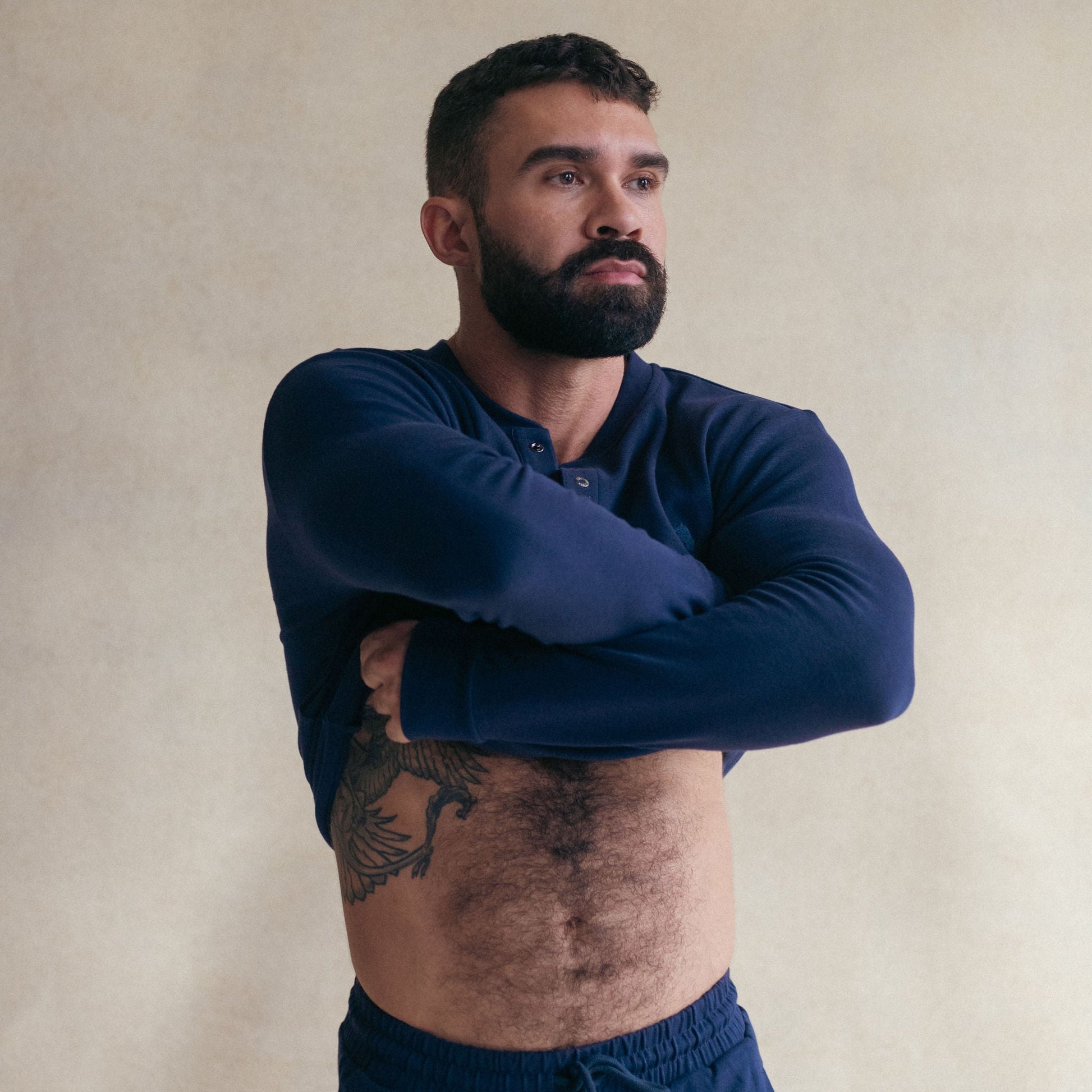 Navy Union Long Sleeve Tee. Image 4