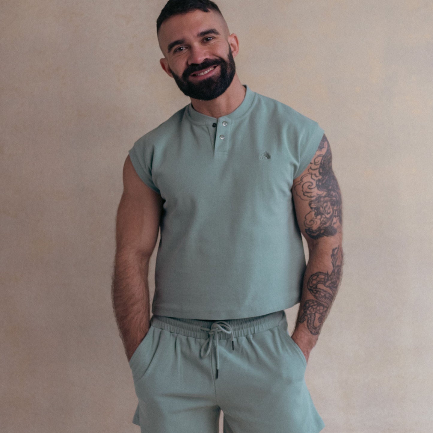 Pale Blue Union Crop Tee. Image 1