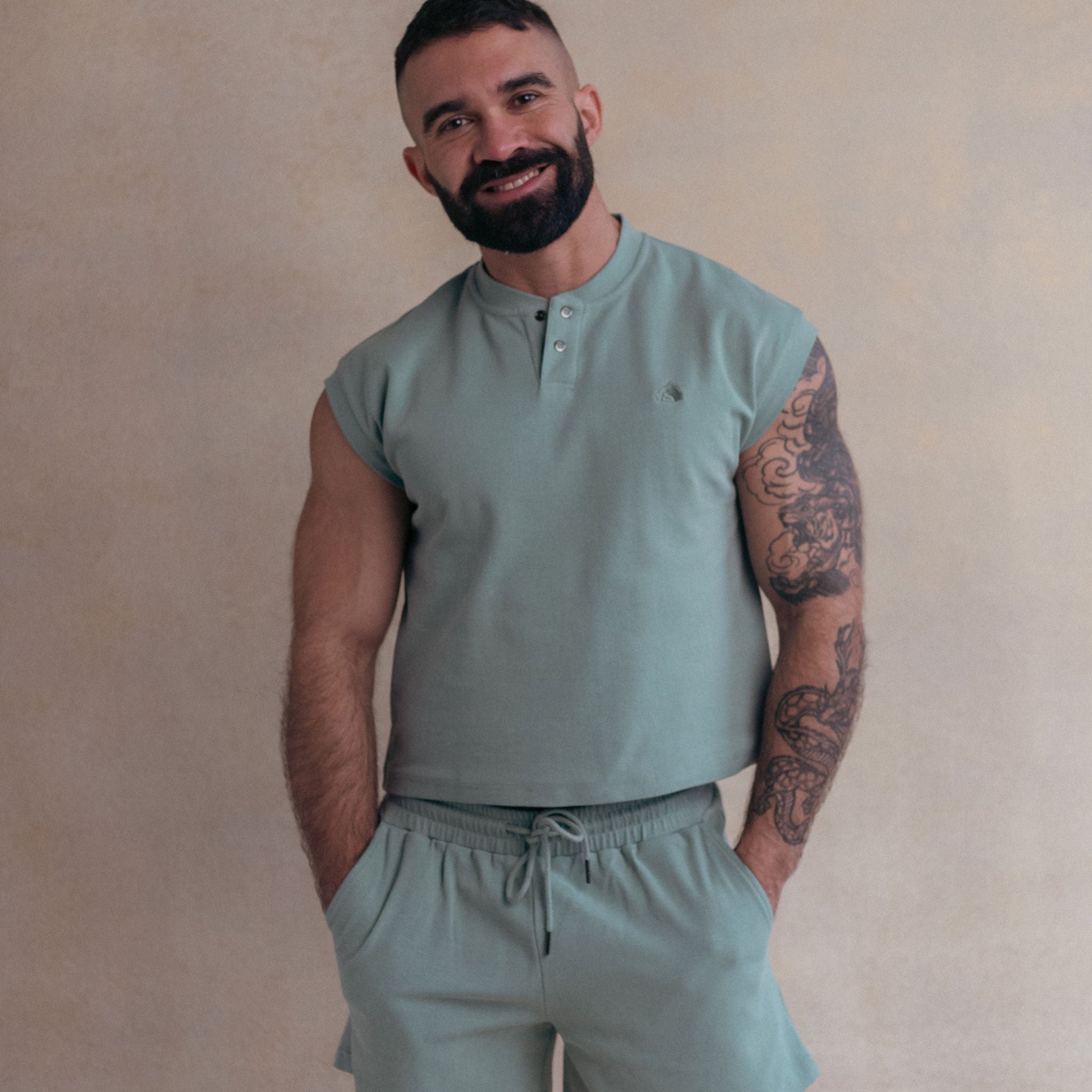 Pale Blue Union Crop Tee. Image 1