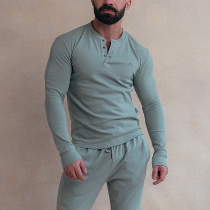 Pale Blue Union Long Sleeve Tee. Image 1