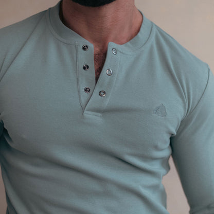 Pale Blue Union Long Sleeve Tee. Image 2
