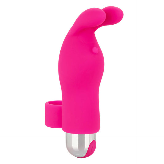 Pink Bunny Finger Vibrator on white background. image 1