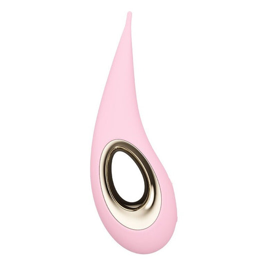 Pink Elliptical Clitoral Stimulator on white background. image 1