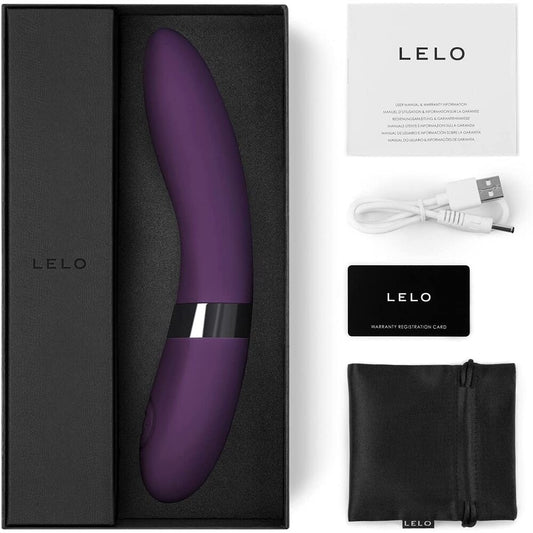 Plum Ultra Strong Sensual Vibrator with packaging and charger on white background. image 2