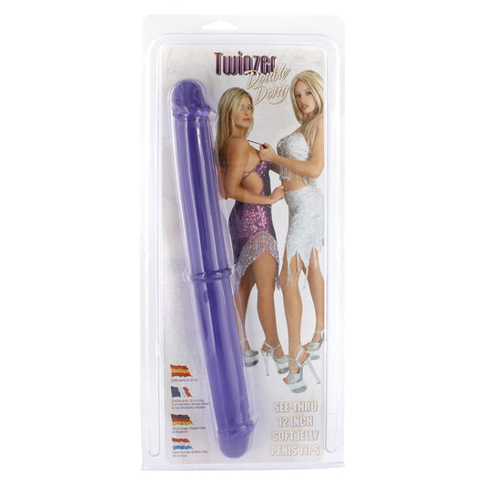 Purple 12 Inch Double Dong in box on white background. image 2