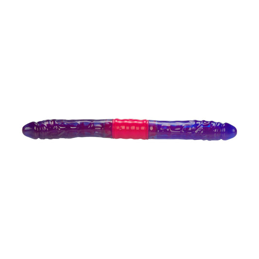 Purple Dual Vibrating Flexi Dong on white background. image 1