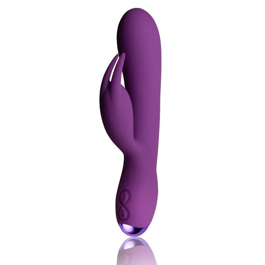 rocks off Purple Flutter Rabbit Vibrator on white background. image 1