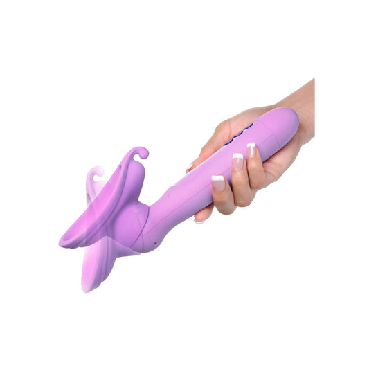 hand holding Purple Vibrating Roto Suck Her on white background. image 3