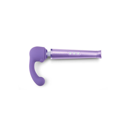 Purple Weighted Petite Wand Attachment with wand on white background. image 3