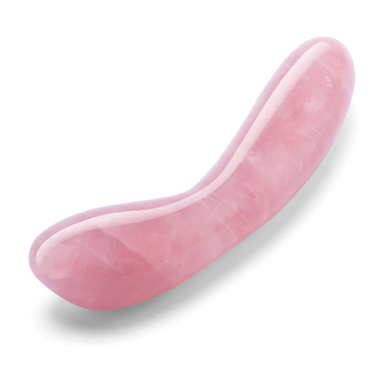 Rose Quartz Crystal G Wand on white background. image 1