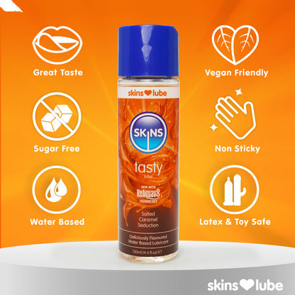 Salted Caramel Seduction Lubricant 130ml features on white background. image 3