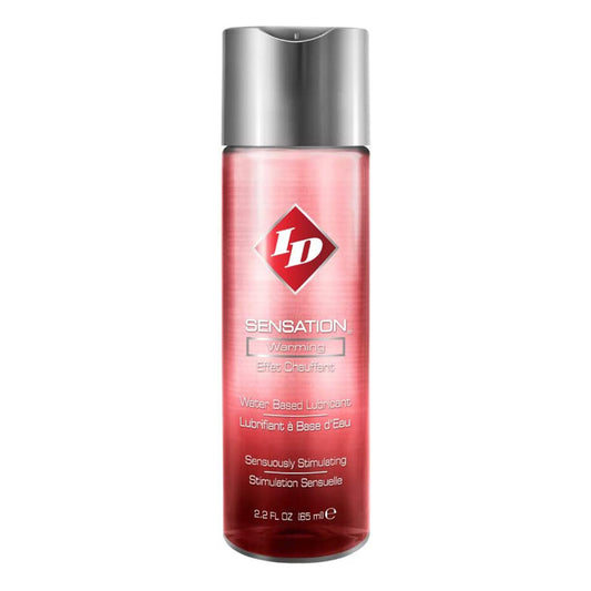 sensations warming lube bottle on white background. image 1