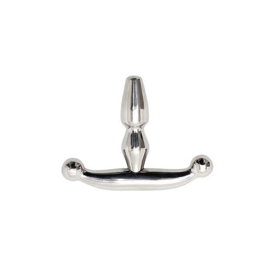 Silver Bondage Play Urethral Plug Small on white background. image 1