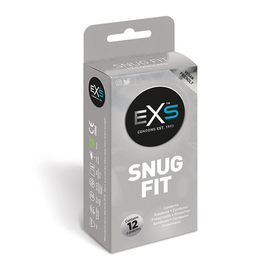 EXS snug condoms in packaging on white background. image 1