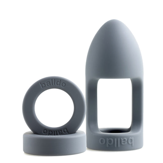 Steel Grey Ball Dildo on white background. image 1