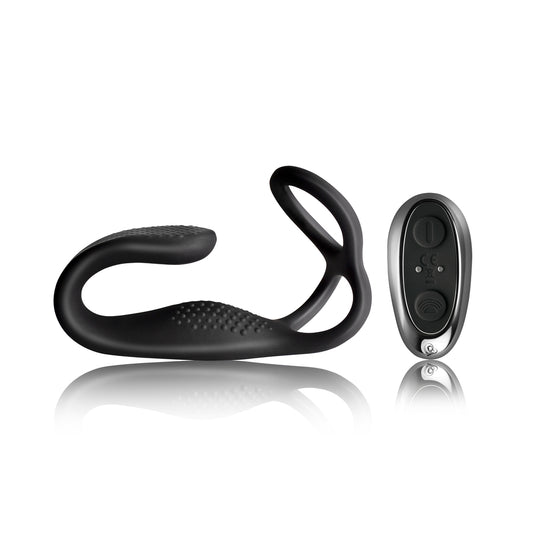 The Vibe Male Strap-on and Anal Stimulator with remote on a white background. image 1
