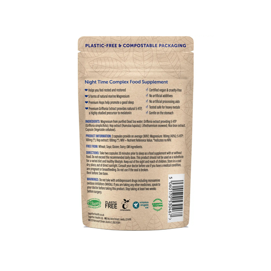 Back of Together Health packaging with list of ingredients for Night Time