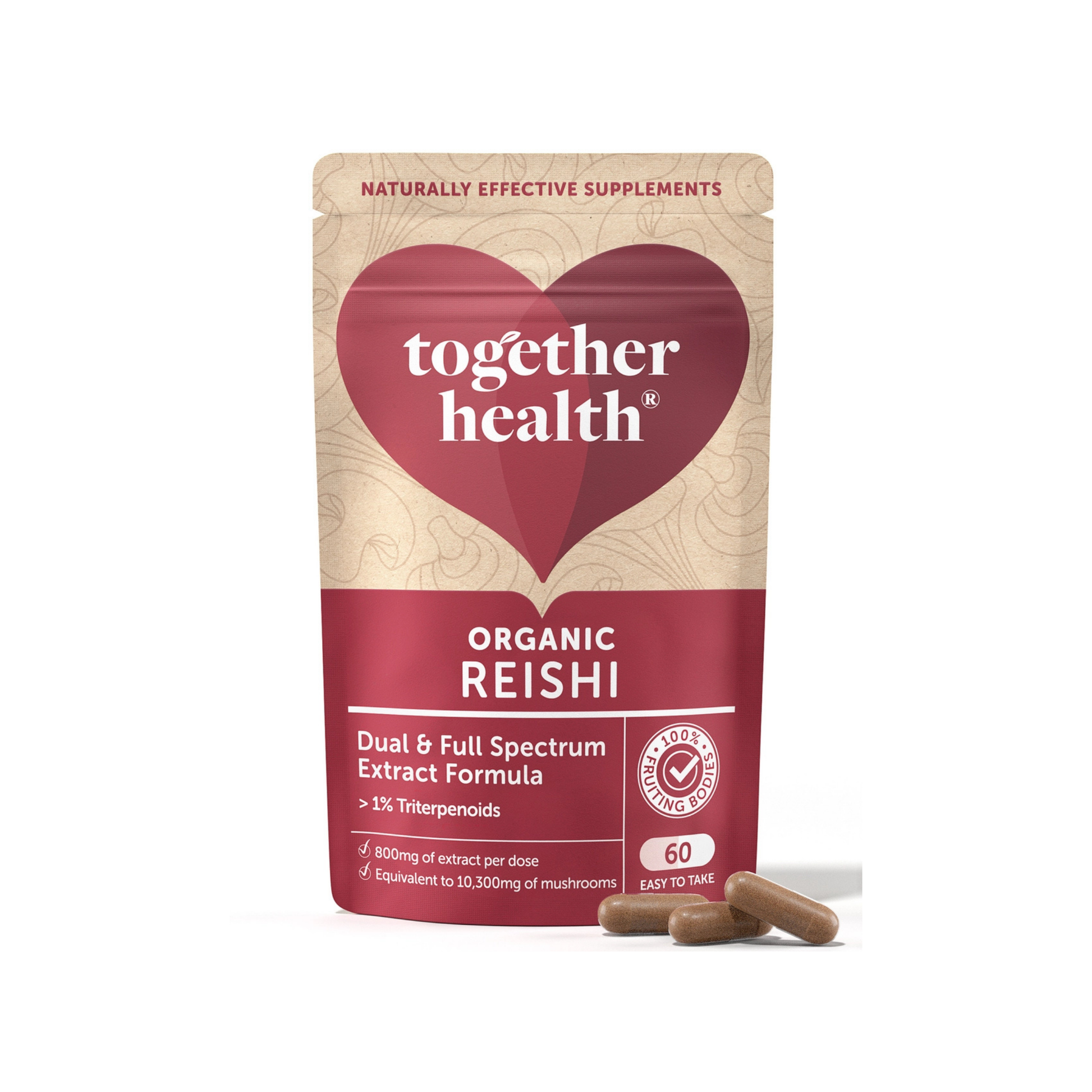Together Health Supplements front of packaging for Reishi