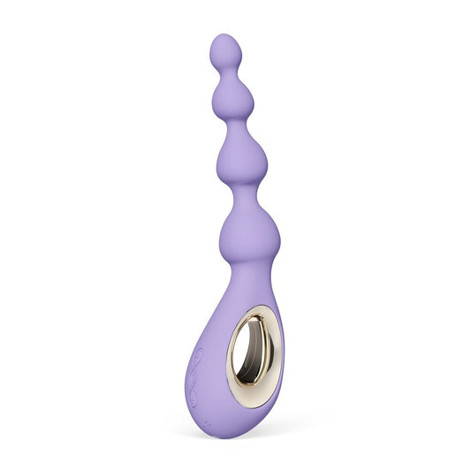 Lelo voilet dusk anal beads on white background. image 1