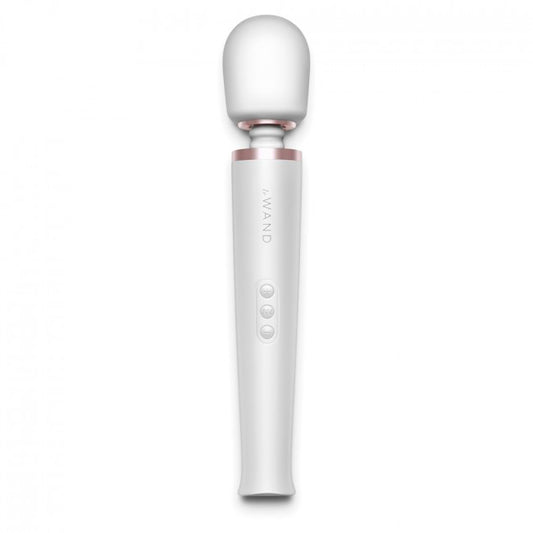 White Rechargeable Massager on white background. image 1
