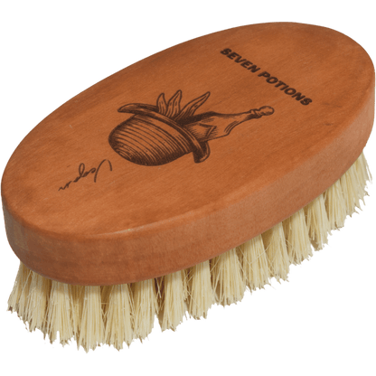 Brown brush with bristles on a transparent background